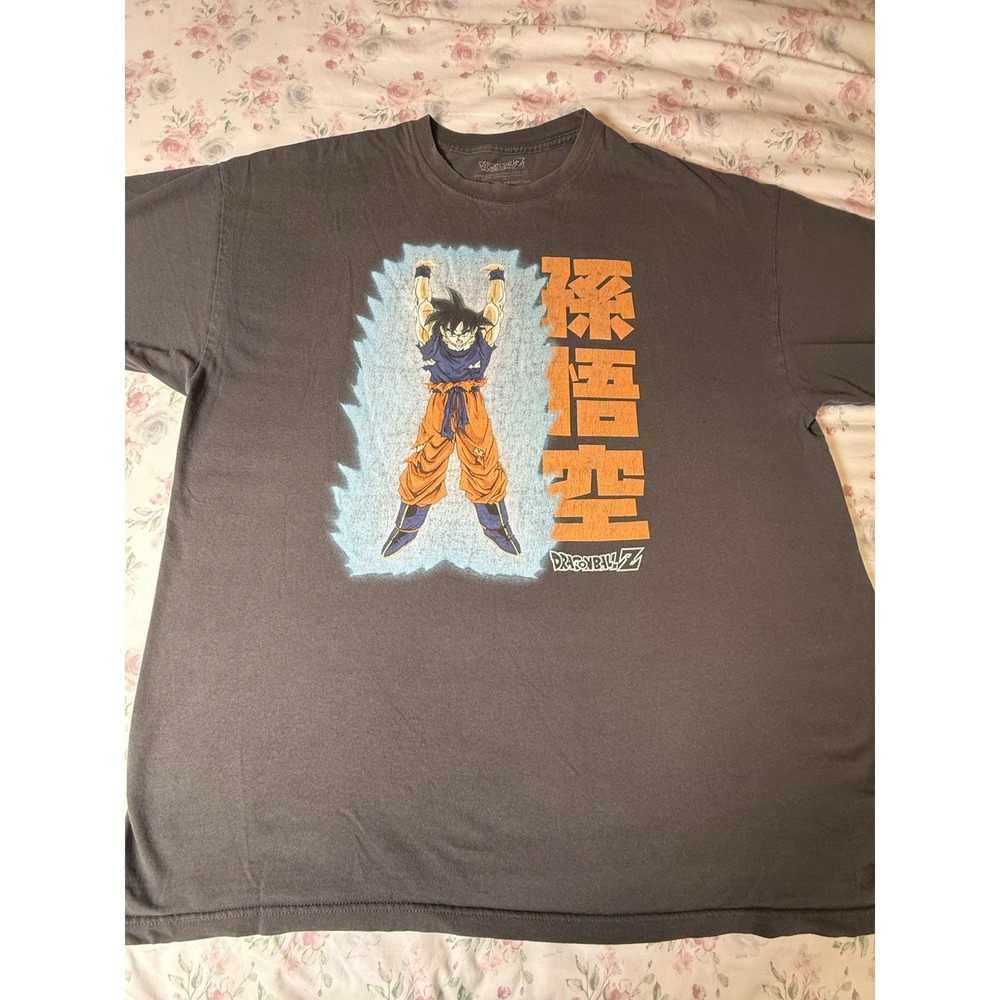 Dragonball Z‎ Goku Spirit Bomb T-shirt XXL Gray Anime Vintage Style